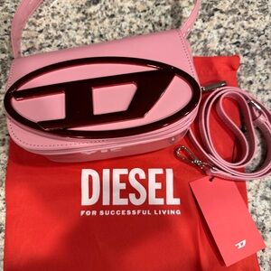 Diesel 1DR Shoulder Bag Pink Metallic